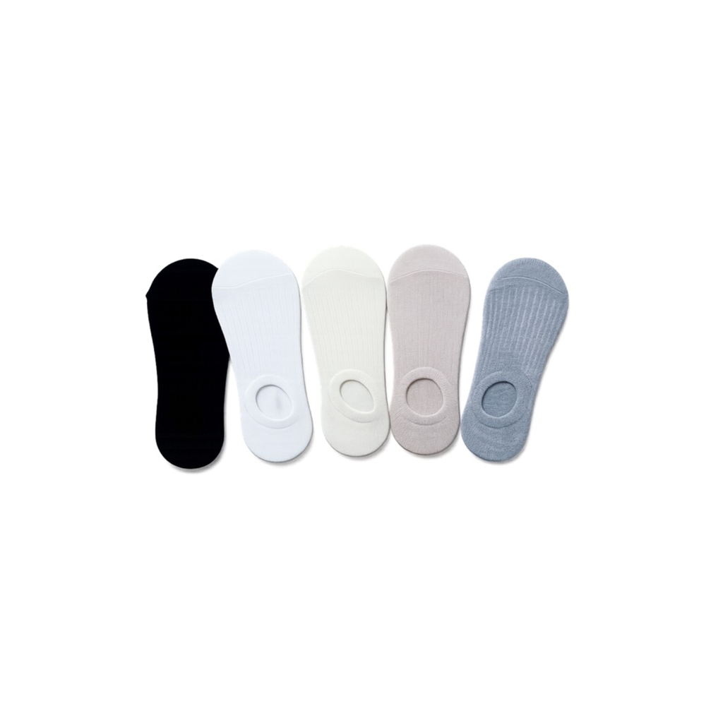 5-Pack No Show Socks Neutral Set – New Unworn Basics